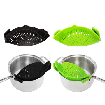 2-Pack: Easy Snap On Heat Resistance Silicone Kitchen Strainer
